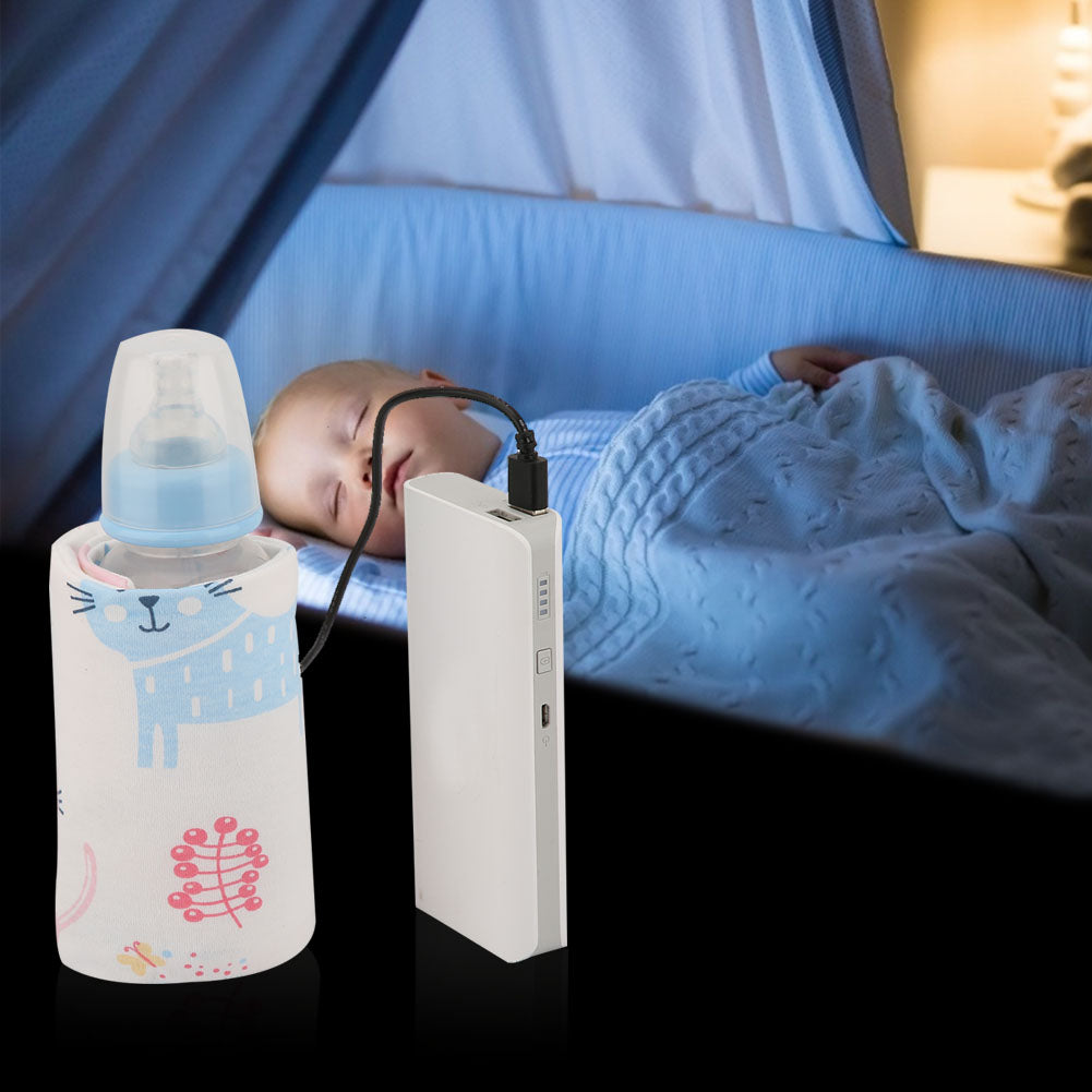 USB Milk Warmer Insulated Bag Portable Travel Cup Warmer Baby Nursing Bottle Cover Warmer Heater Bag